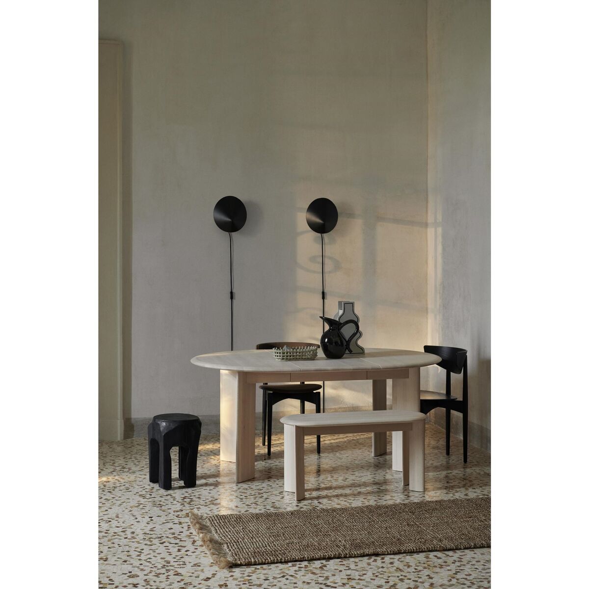 Bevel Bench White Oiled Beech