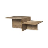 Distinct Coffee Table Dark Brown Travertine