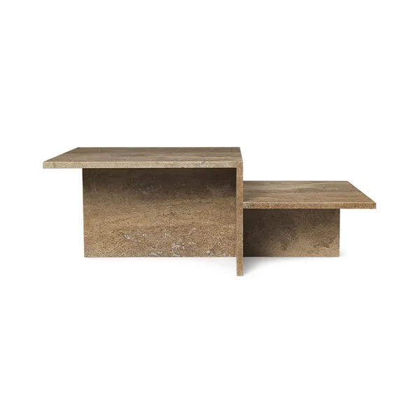 Distinct Coffee Table Dark Brown Travertine
