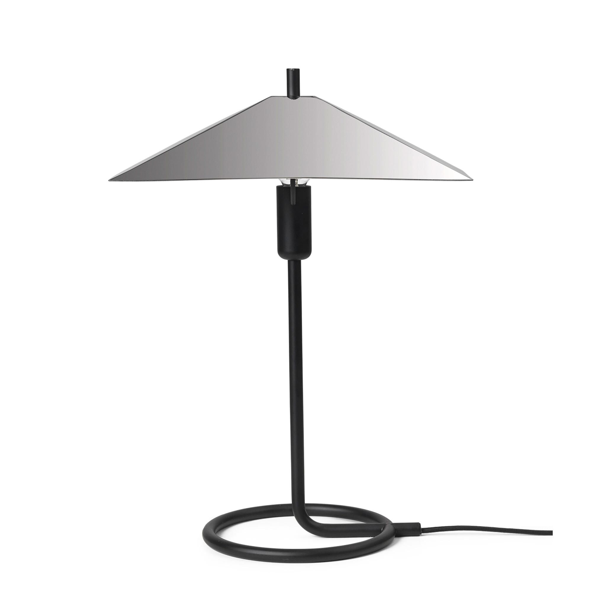 Lampe à Poser Carrée Filo, Noir/polie Miroir