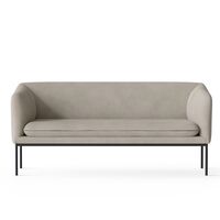 Turn 2 Seater Black Cotton Linen Natural