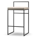 Barstol Med Rygstøtte 80 cm Sort/Beige Fløjl