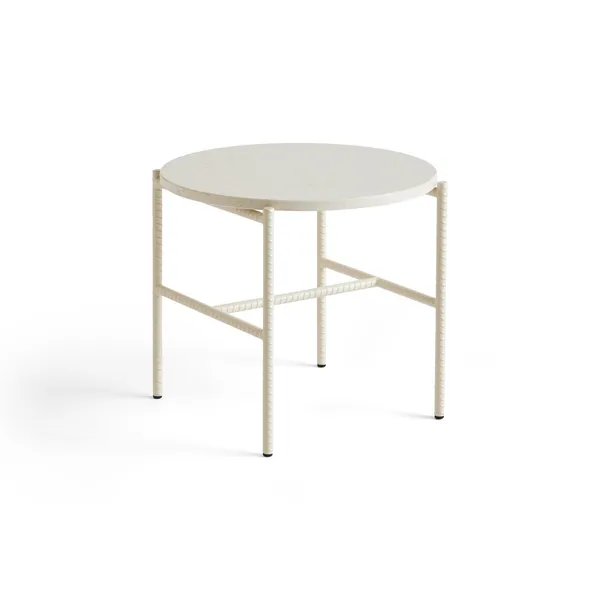 Rebar Side Table Ø45 Beige Marble