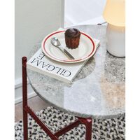 Rebar Side Table Ø45 Beige Marble