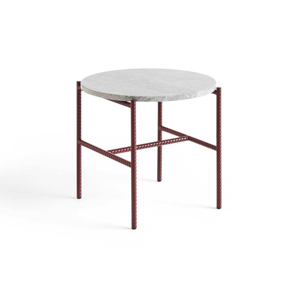Table d'appoint Rebar Ø45 en marbre Rouge/ Gris