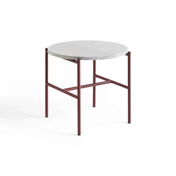 Rebar Side Table Ø45 Red/ Gray Marble