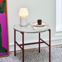 Table d'appoint Rebar Ø45 en marbre Rouge/ Gris