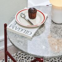 Table d'appoint Rebar Ø45 en marbre Rouge/ Gris