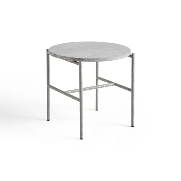 Rebar Side Table Ø45 Gray Marble
