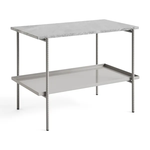 Rebar Side Table L45 Gray Marble
