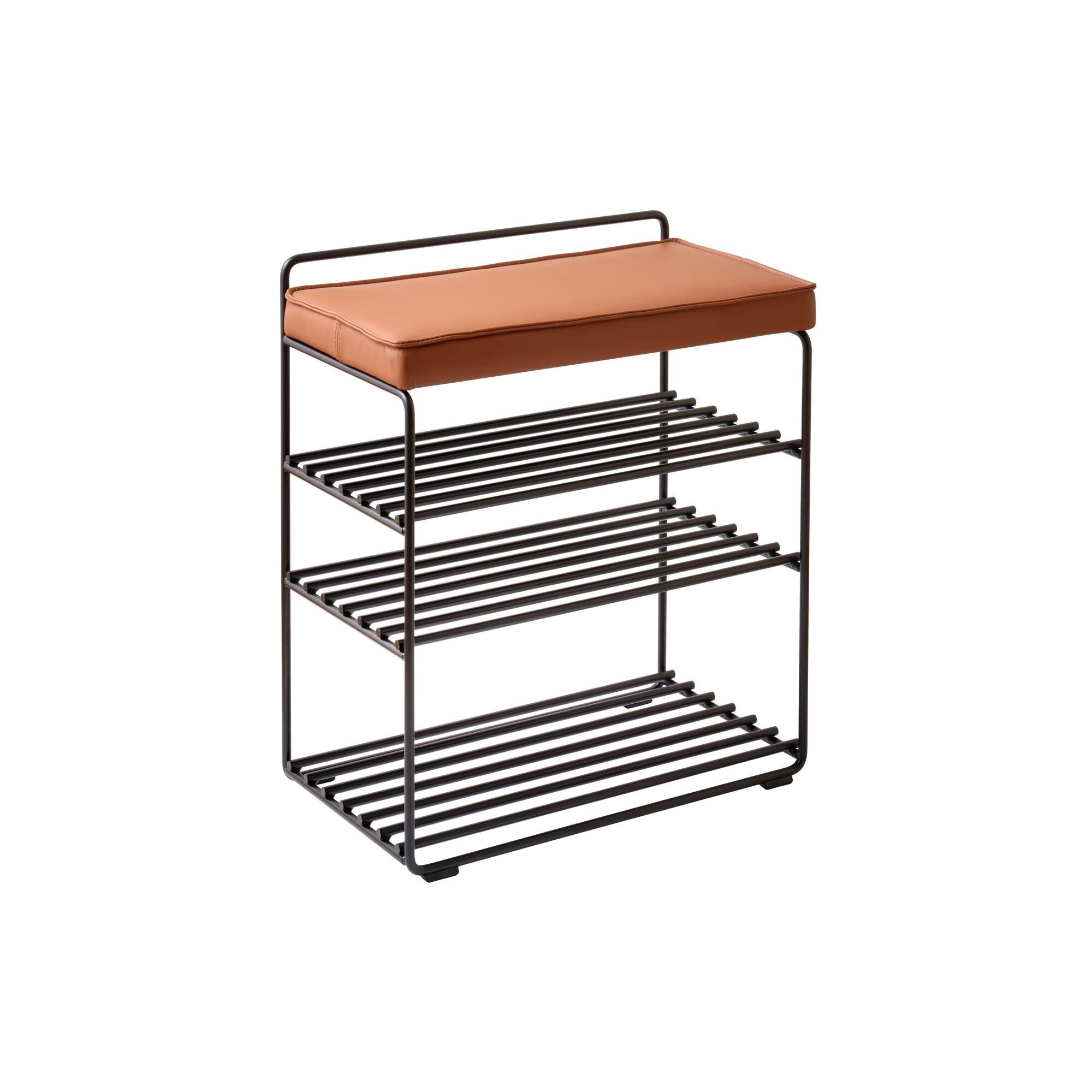 Lower East Tabouret Noir/Cognac