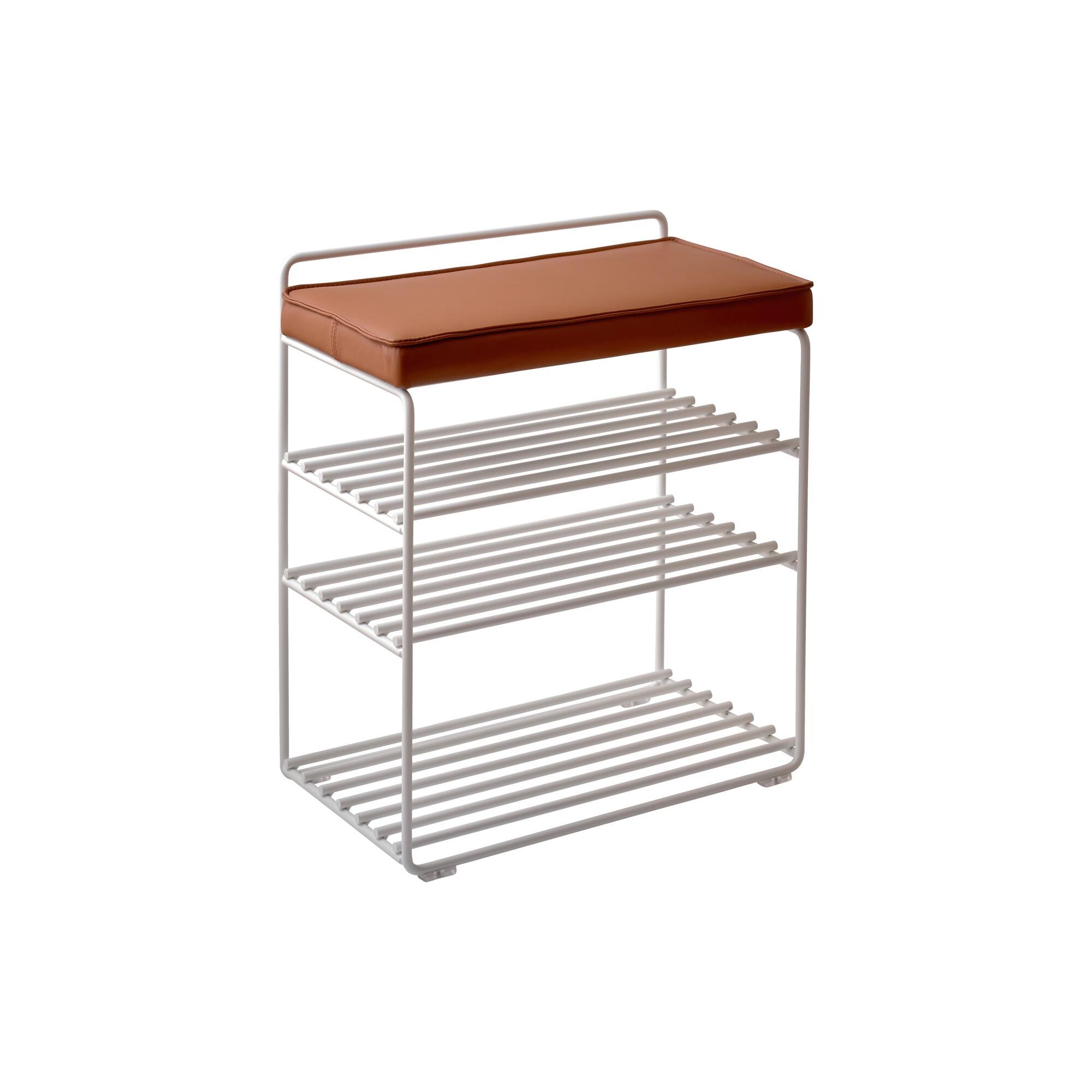 Lower East Tabouret Blanc/Cognac
