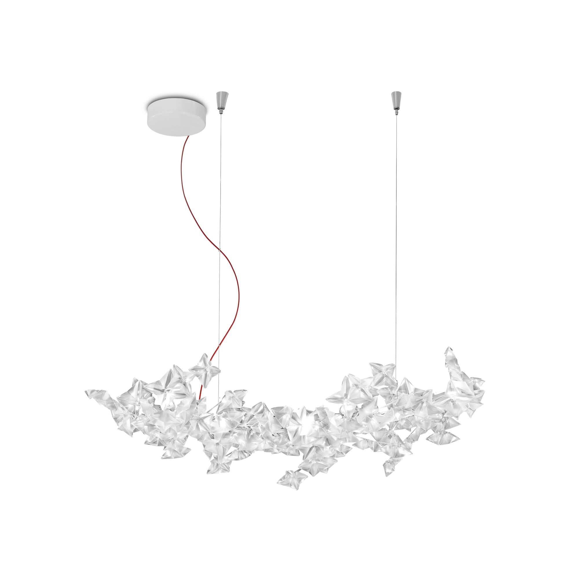 Hanami Taklampe Stor Transparent/ Rød Ledning