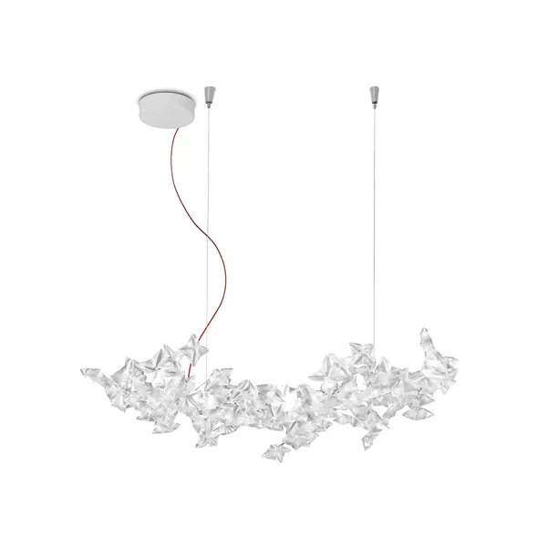Hanami Pendant Large Transparent/ Red Wire