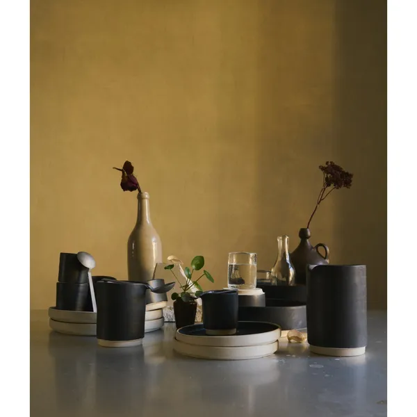 Otto Ceramic Plate Set of 2 Small Black