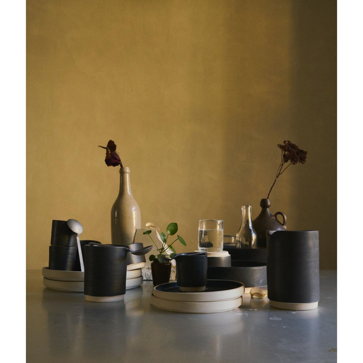 Otto Keramikteller 2er Set Klein Schwarz
