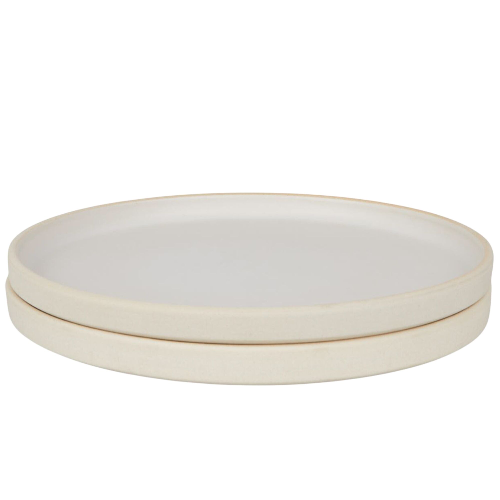 Lot de 2 Grand Assiettes en Céramique Otto, Couleur Naturelle