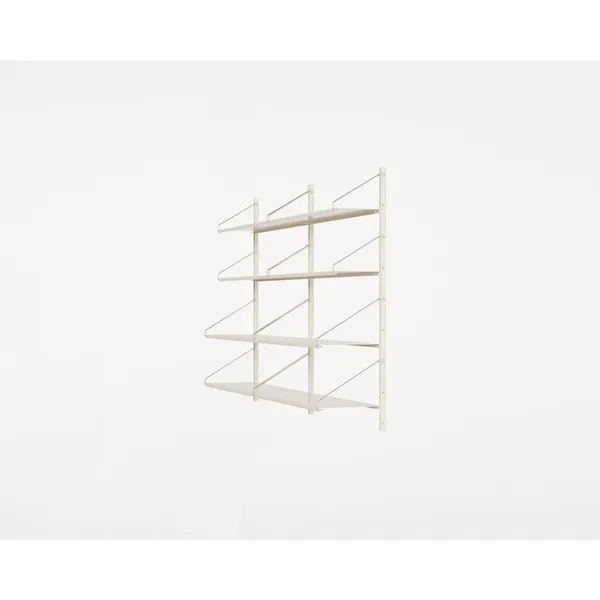 Shelf Library Double Section Shelf 108.4x80 Warm White