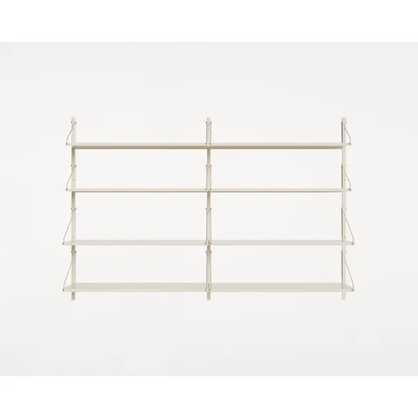 Shelf Library Double Section Shelf 108.4x80 Warm White