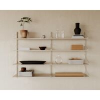 Shelf Library Double Section Shelf 108.4x80 Warm White