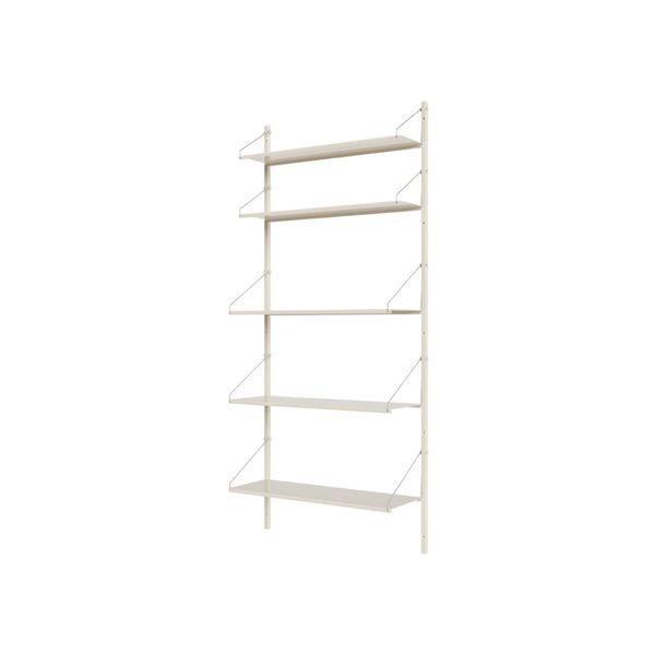 Estantería Shelf Library de Una Sola Sección, 185,2 x 80 cm , Blanco Cálido