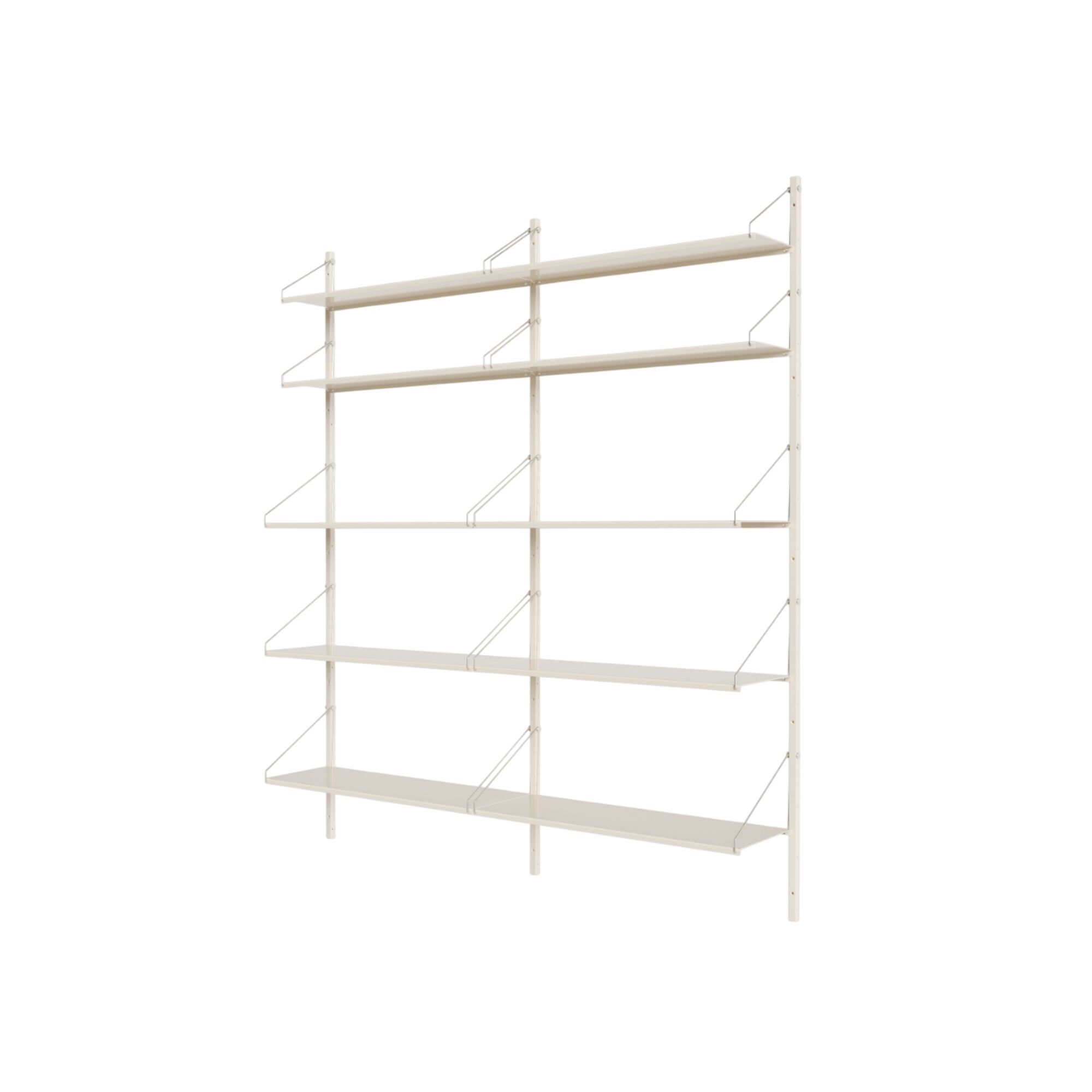 Shelf Library Double Section Reol 185,2x80 Varm Hvid