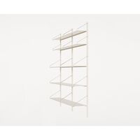 Shelf Library Double Section Bookcase 185.2x80 Warm White