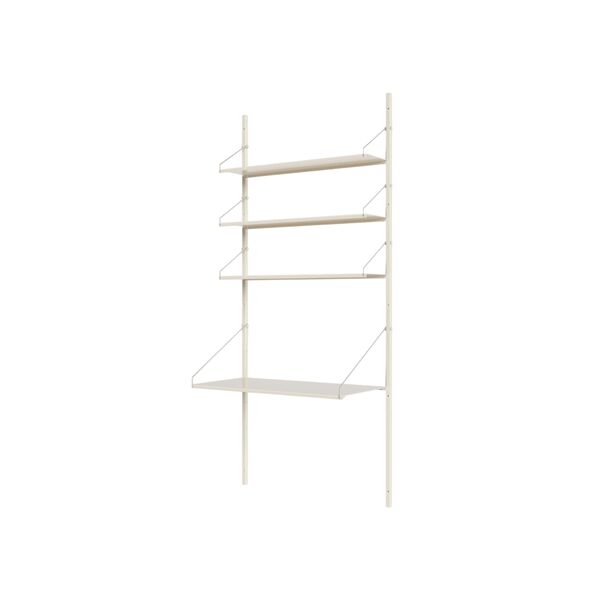 Estantería para Biblioteca, Sección de Escritorio, 185,2 x 80 cm , Blanco Cálido