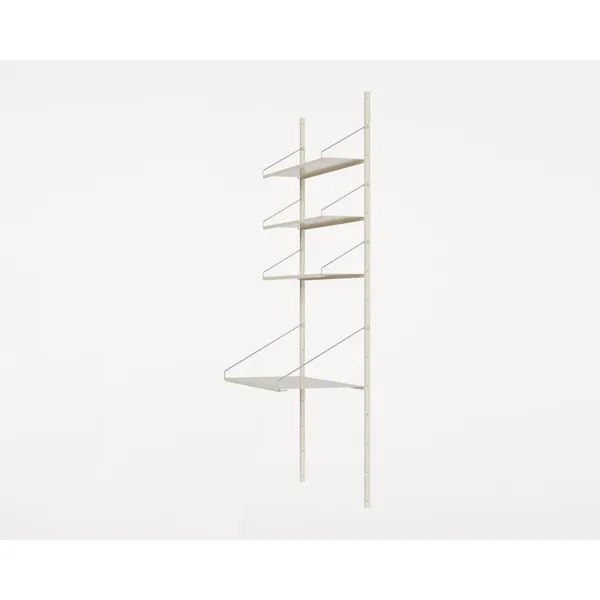 Shelf Library Desk Section Reol 185,2x80 Varm Hvid