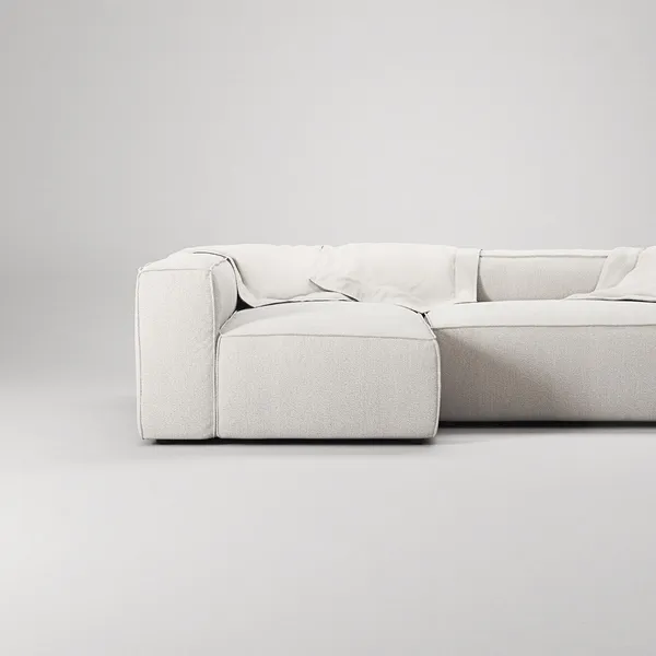 Grand 3-sitssoffa Divan Vänster Steam/Vit