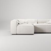 Grand 3-sitssoffa Divan Vänster Steam/Vit