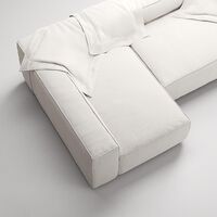 Grand 3-sitssoffa Divan Vänster Steam/Vit