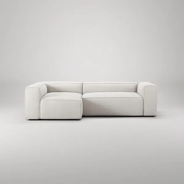 Grand 3-sitssoffa Divan Vänster Steam/Vit