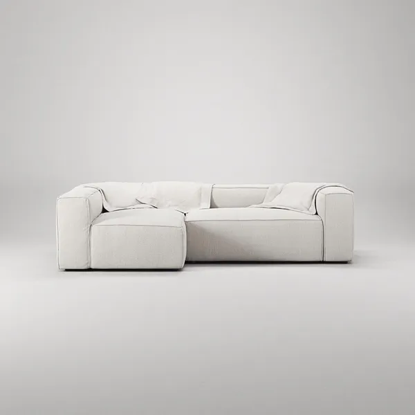 Grand 3-sitssoffa Divan Vänster Steam/Vit