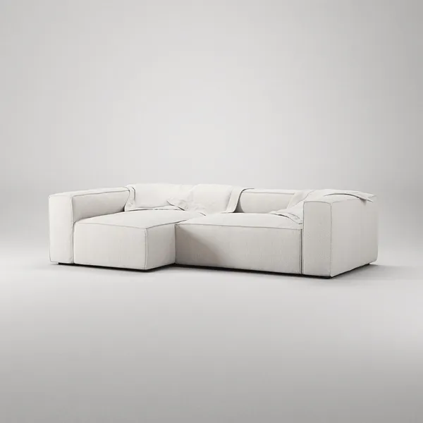 Grand 3-sitssoffa Divan Vänster Steam/Vit