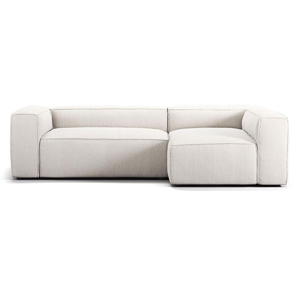 Grand 3-Seater Sofa Chaise Right Steam/White