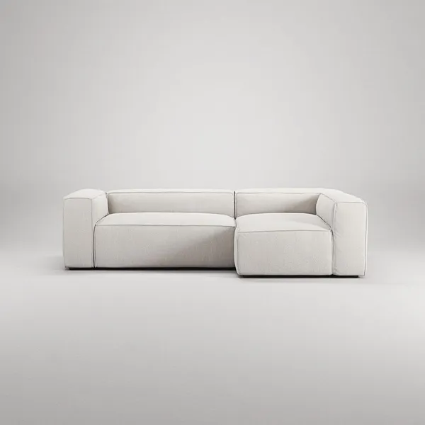 Grand 3-sitssoffa Divan Höger Steam/Vit