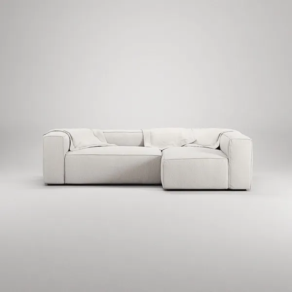 Grand 3-sitssoffa Divan Höger Steam/Vit