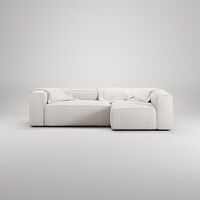 Grand 3-sitssoffa Divan Höger Steam/Vit