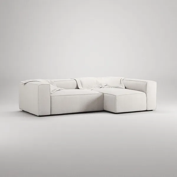 Grand 3-sitssoffa Divan Höger Steam/Vit