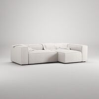 Grand 3-sitssoffa Divan Höger Steam/Vit