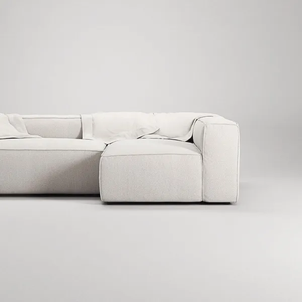 Grand 3-sitssoffa Divan Höger Steam/Vit