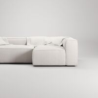 Grand 3-sitssoffa Divan Höger Steam/Vit