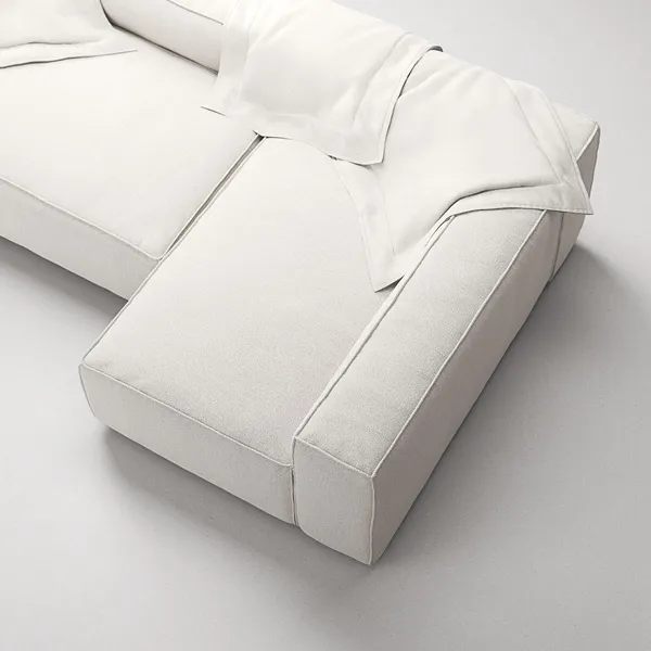 Grand 3-sitssoffa Divan Höger Steam/Vit