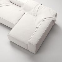 Grand 3-sitssoffa Divan Höger Steam/Vit