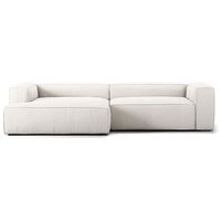 Grand 3-seters Sofa Sjeselong Venstre Damp/ Hvit