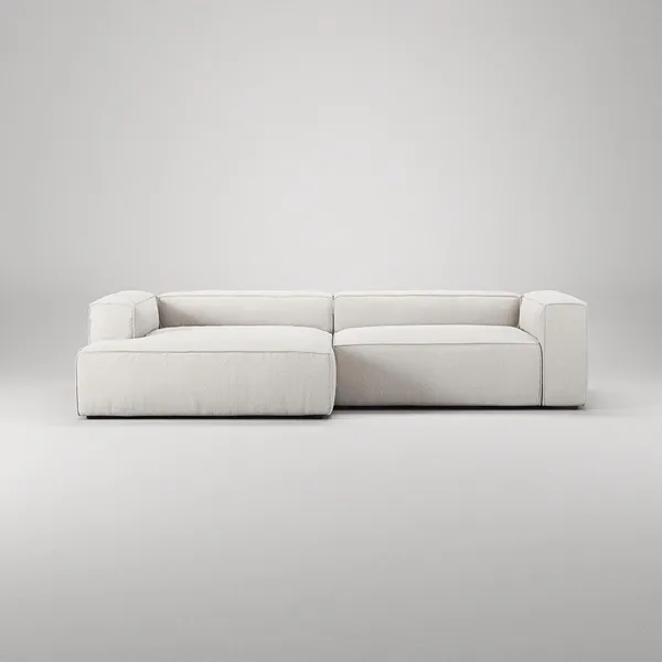 Grand 3-seters Sofa Sjeselong Venstre Damp/ Hvit