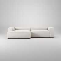 Grand 3-seters Sofa Sjeselong Venstre Damp/ Hvit