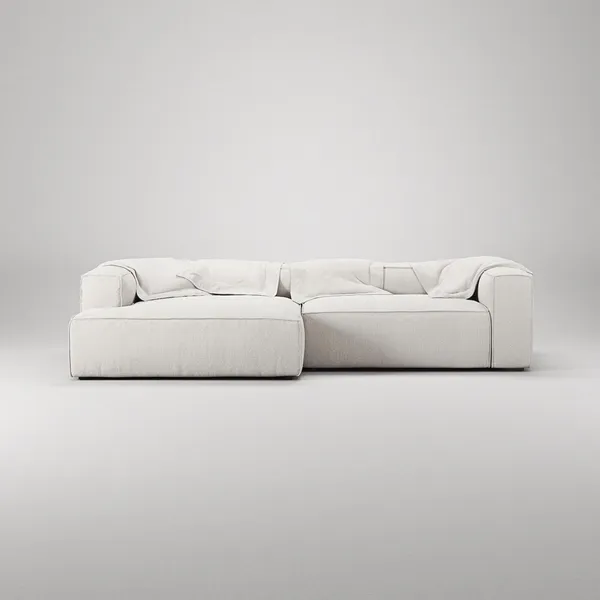 Grand 3-seters Sofa Sjeselong Venstre Damp/ Hvit