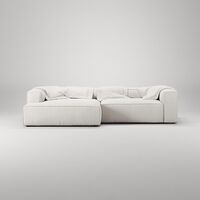 Grand 3-seters Sofa Sjeselong Venstre Damp/ Hvit